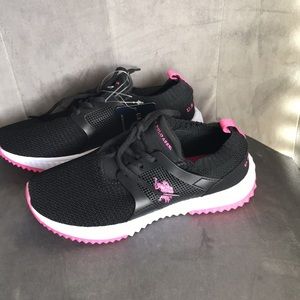 US Polo Assn. tennis shoes Black and pink Size 7 M